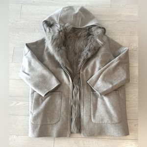 Reversible genuine fur coat with removable vest size S